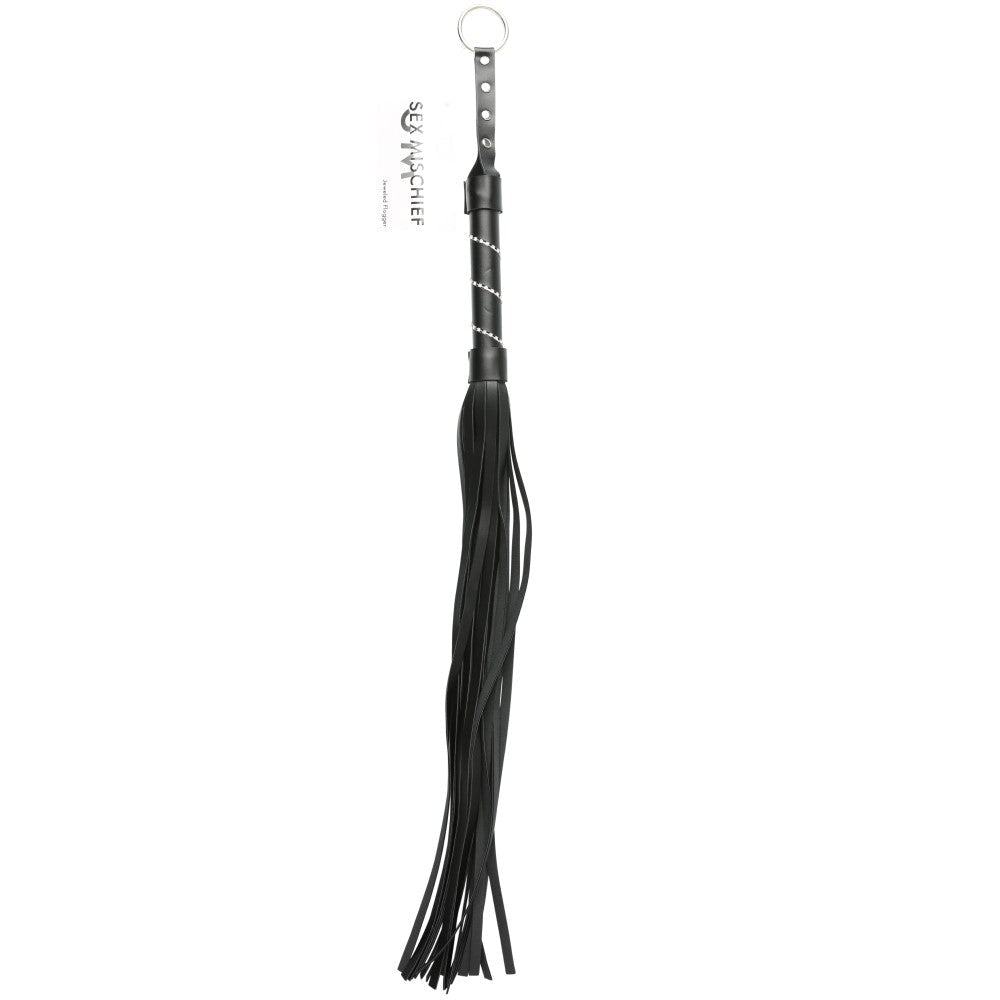 Sportsheets Sex & Mischief Jeweled Flogger Black - TruLuv Novelties