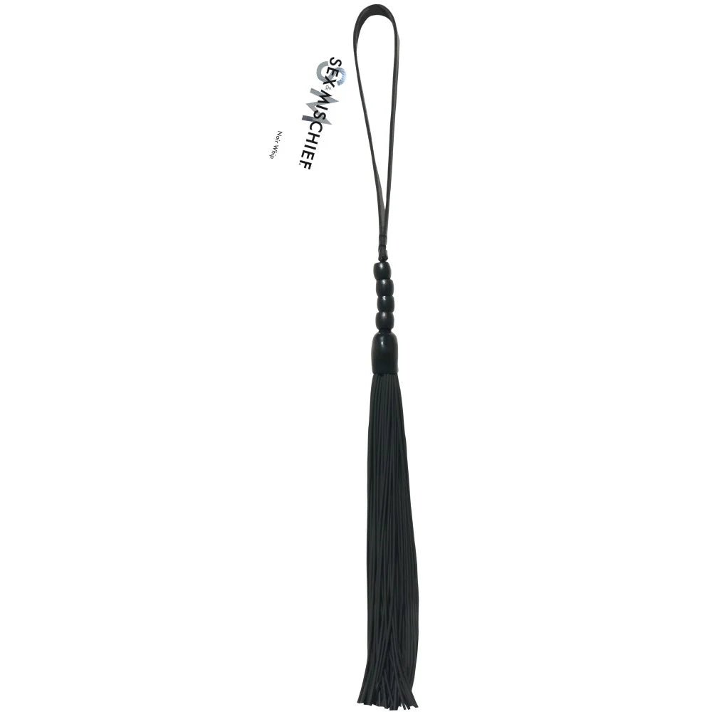Sportsheets Sex & Mischief Noir Whip 16 in. Beaded Flogger - TruLuv Novelties
