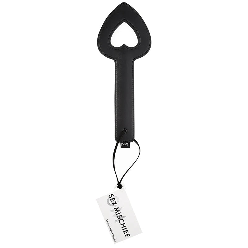 Sportsheets Sex & Mischief Shadow Heart Paddle Open - Center Black - TruLuv Novelties