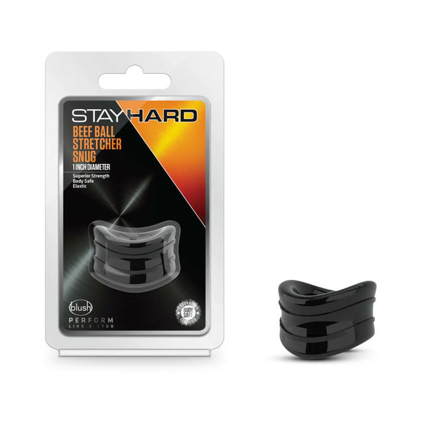 Stay Hard Beef Ball Stretcher Snug 1 in. Black - TruLuv Novelties