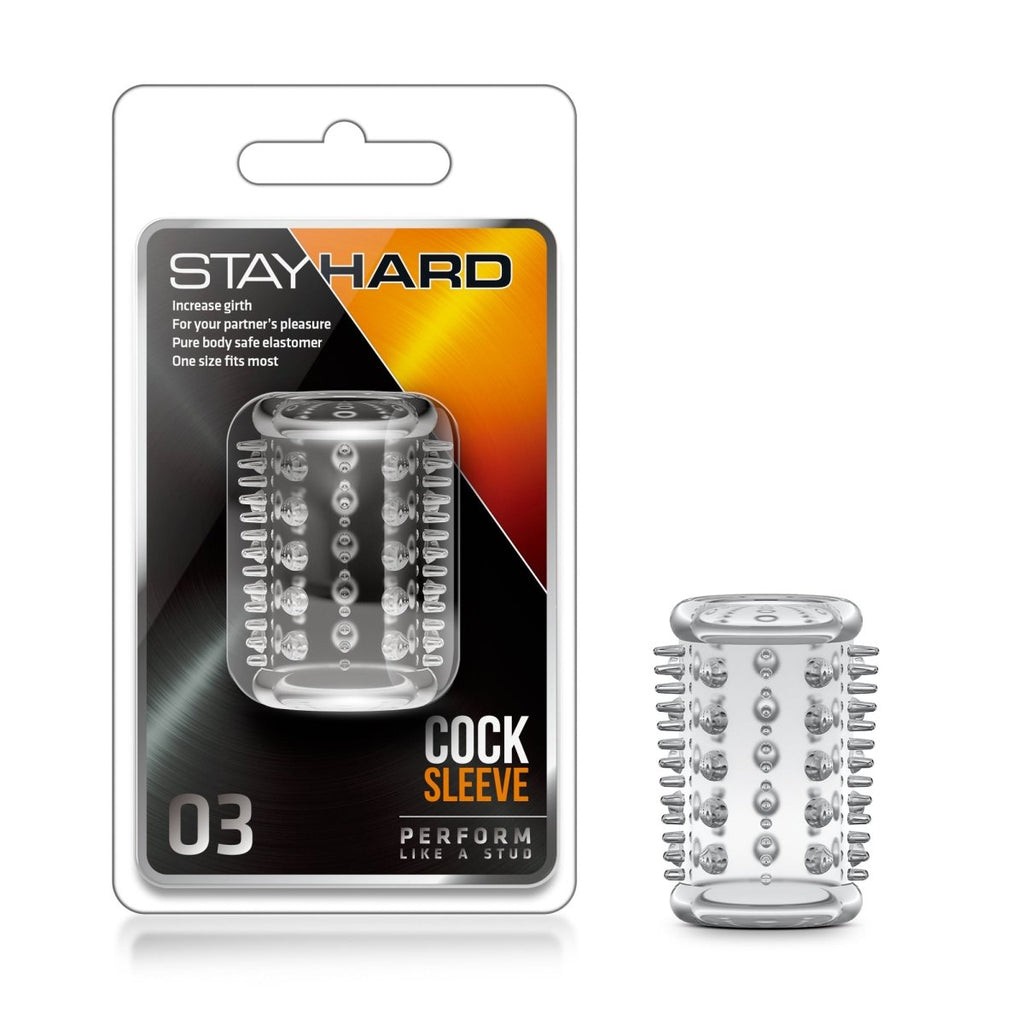 Stay Hard Cock Sleeve 03 - Clear - TruLuv Novelties