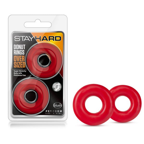 Stay Hard - Donut Rings Oversized - Red - TruLuv Novelties