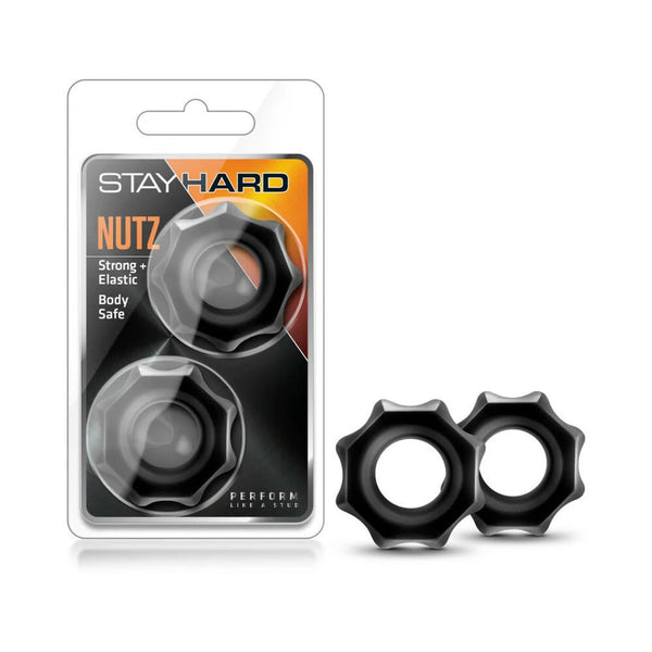 Stay Hard Nutz Cockring 2 - Pack Black - TruLuv Novelties