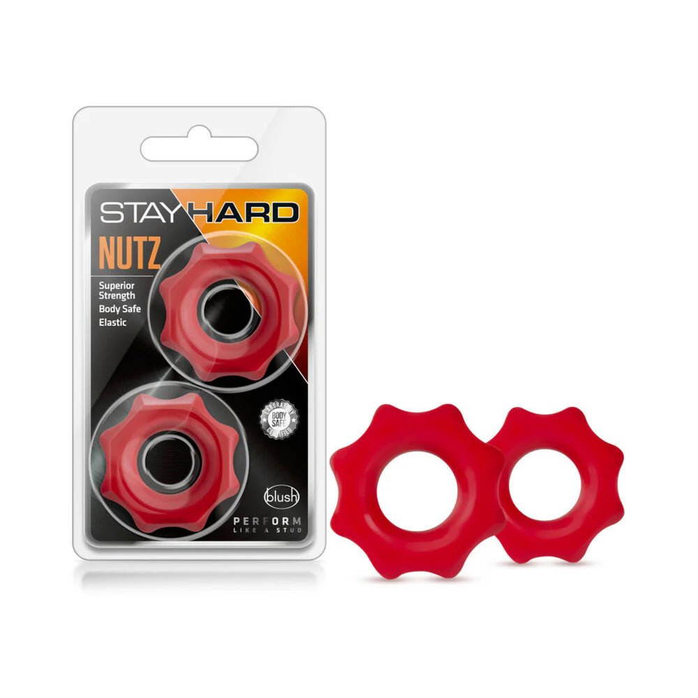 Stay Hard Nutz Cockring 2 - Pack Red - TruLuv Novelties