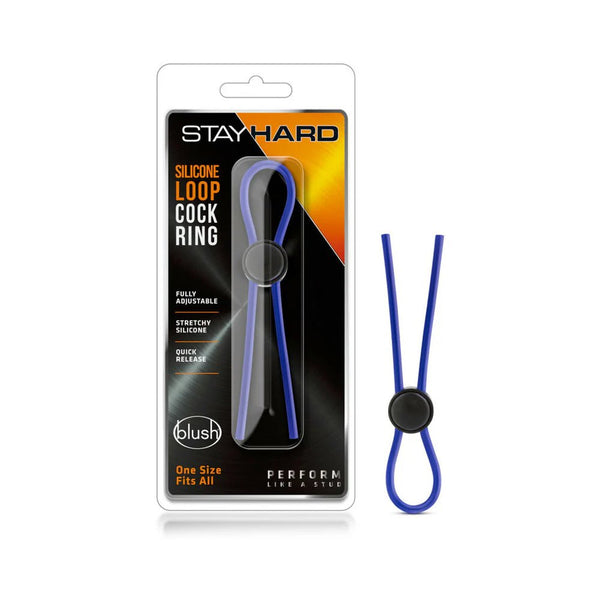 Stay Hard Silicone Loop Lasso/Bolo Cockring Blue - TruLuv Novelties