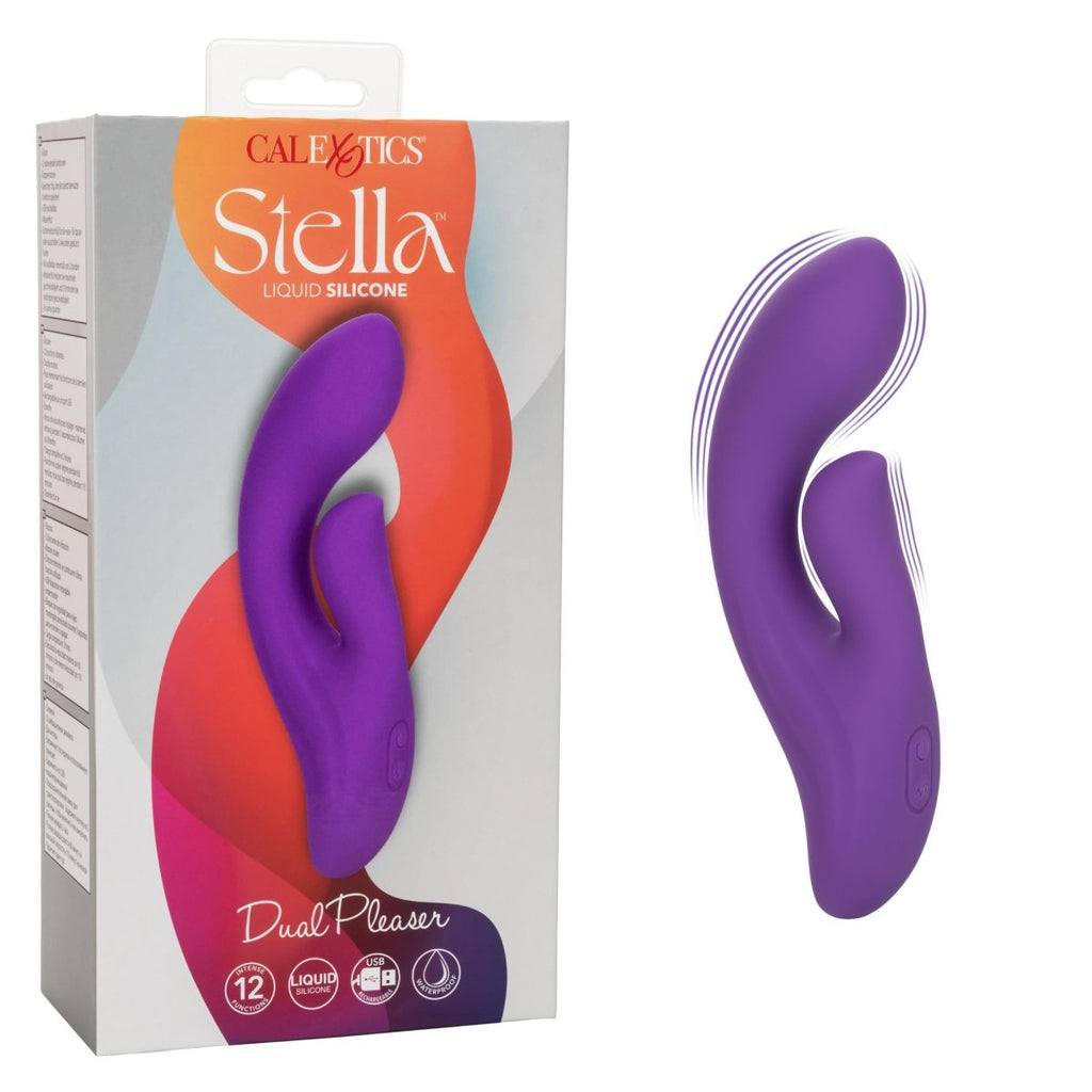 Stella Liquid Silicone Dual Pleaser - Purple - TruLuv Novelties