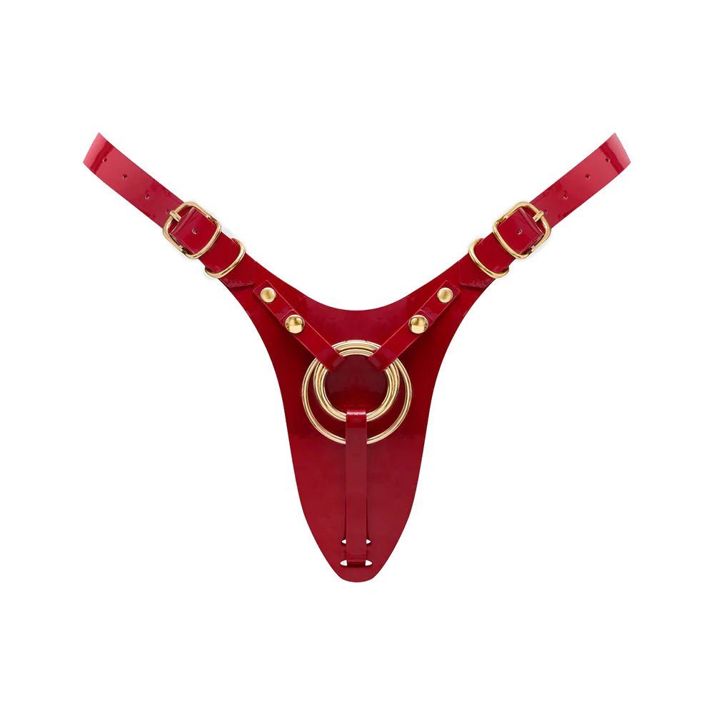 Strap-On-Me Leatherette Harness Fabulous One Size Red Glossy