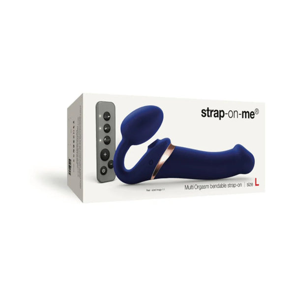 Strap - On - Me Rechargeable Remote - Controlled Multi Orgasm Bendable Strap - On Night Blue L - TruLuv Novelties