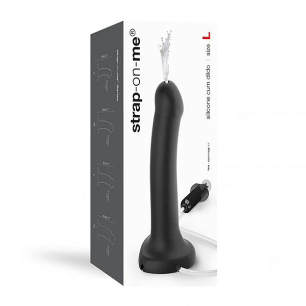 Strap - On - Me Silicone Ejaculating Cum Dildo Black L (fluid not included) - TruLuv Novelties