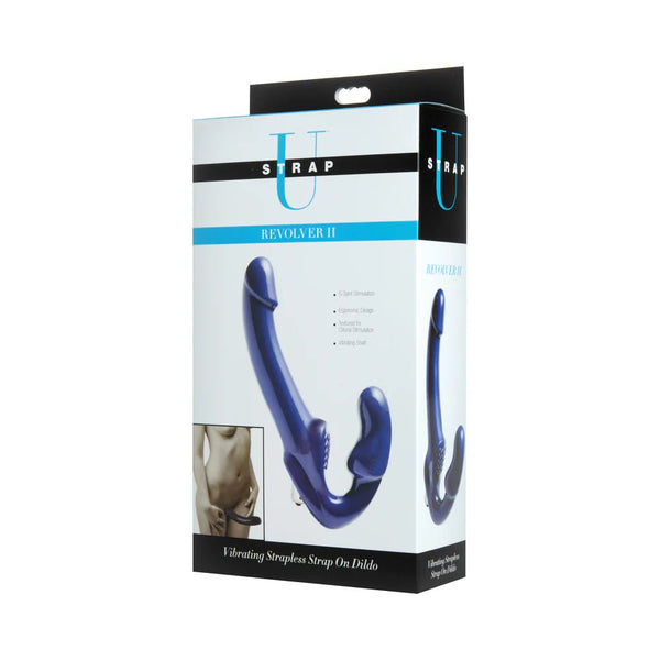 Strap U Revolver II Strapless Strap - On Dildo Blue - TruLuv Novelties