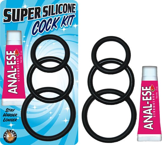 Super Silicone Cock Kit - Black - TruLuv Novelties