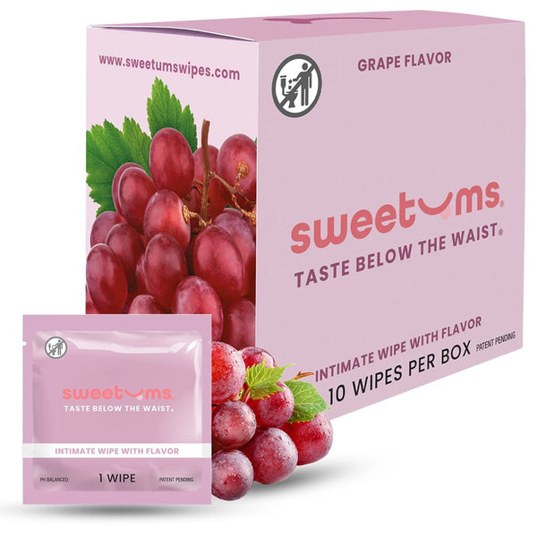 Sweetums Intimate Wipes Grape Flavor 10 - Pack - TruLuv Novelties