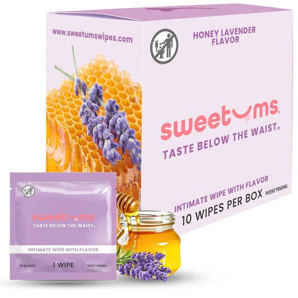 Sweetums Intimate Wipes Honey Lavender Flavor 10 - Pack - TruLuv Novelties