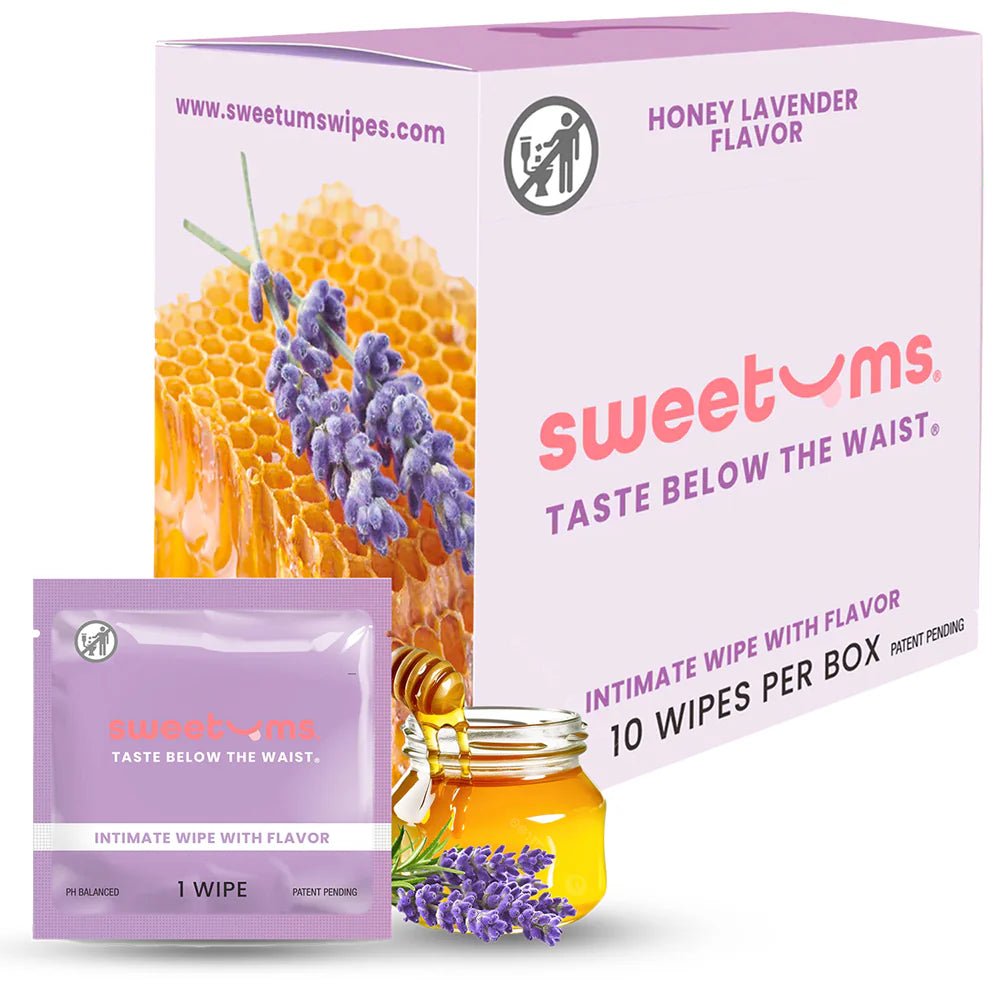 Sweetums Intimate Wipes Honey Lavender Flavor 10 - Pack - TruLuv Novelties