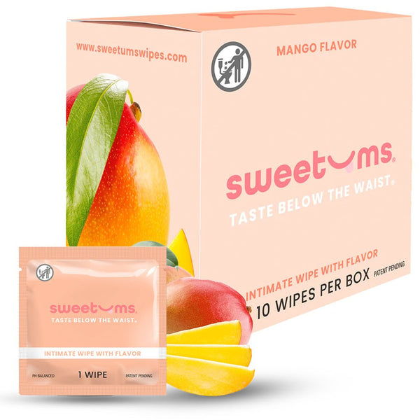 Sweetums Intimate Wipes Mango Flavor 10 - Pack - TruLuv Novelties