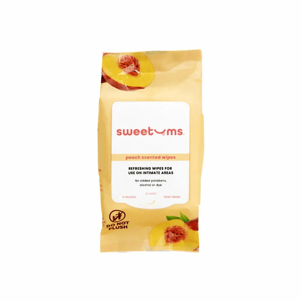 Sweetums Intimate Wipes Peach Scent (Unflavored) 30 - Pack - TruLuv Novelties