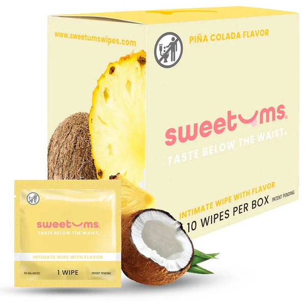 Sweetums Intimate Wipes Pina Colada Flavor 10 - Pack - TruLuv Novelties