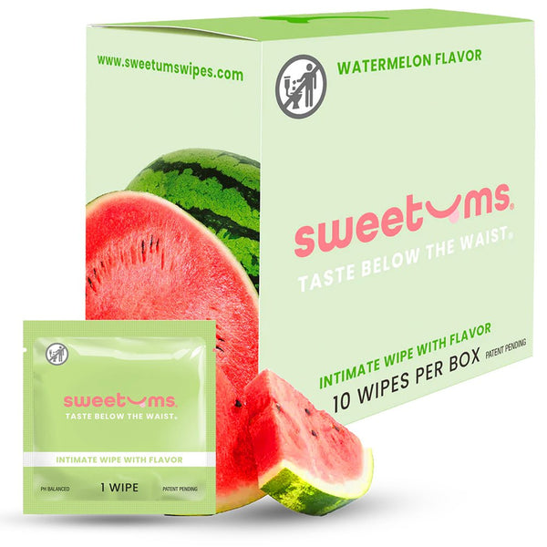 Sweetums Intimate Wipes Watermelon Flavor 10 - Pack - TruLuv Novelties