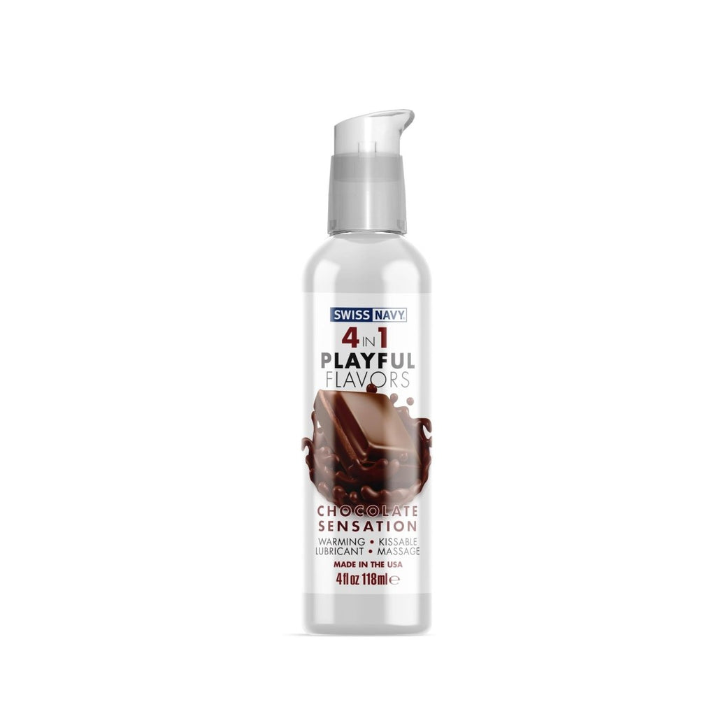 Swiss Navy 4-in-1 Playful Flavors - Chocolate Sensation - 4 Fl. Oz. - TruLuv Novelties