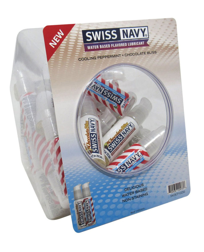 Swiss Navy Chocolate and Pepermint 1oz 50pc Fishbowl - TruLuv Novelties