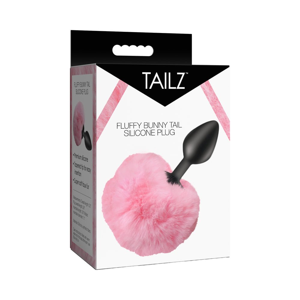 Tailz Fluffy Bunny Tail Silicone Plug Pink - TruLuv Novelties