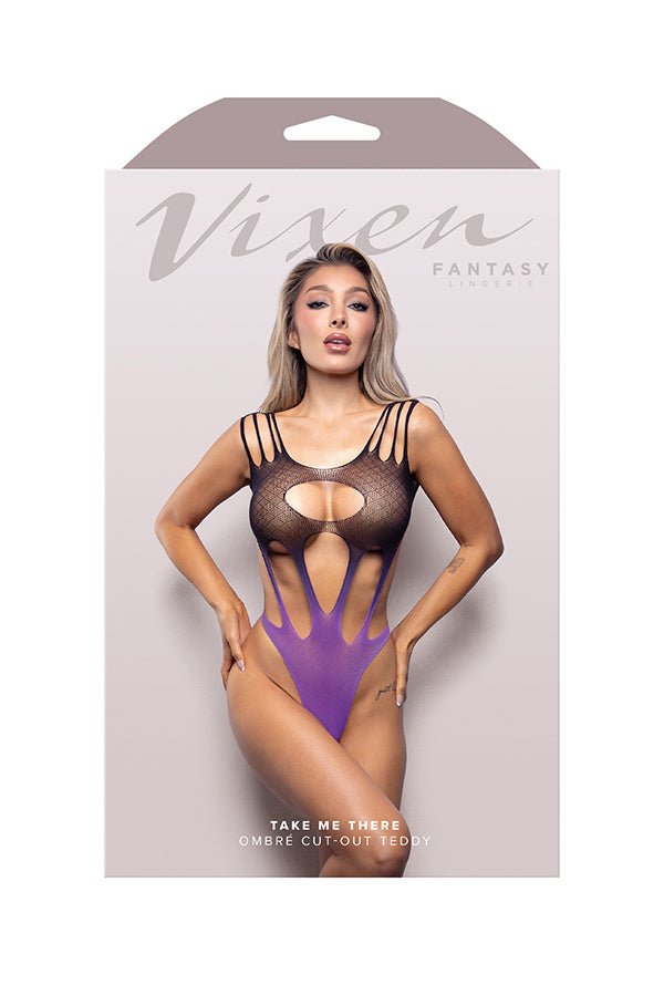Take Me There Ombre Cut - Out Teddy - Os - Black/purple - TruLuv Novelties
