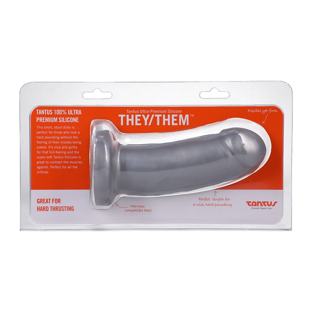 Tantus They/Them Super Soft Dildo Silver - TruLuv Novelties