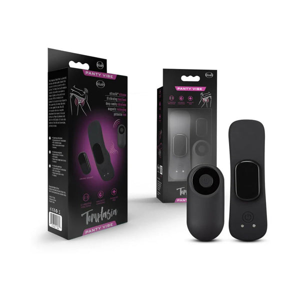 Temptasia Panty Vibe Rechargeable Remote - Controlled Silicone Wearable Vibrator Black - TruLuv Novelties