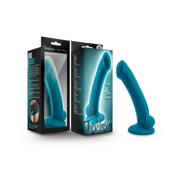 Temptasia Reina 7 in. Silicone Dildo Teal - TruLuv Novelties