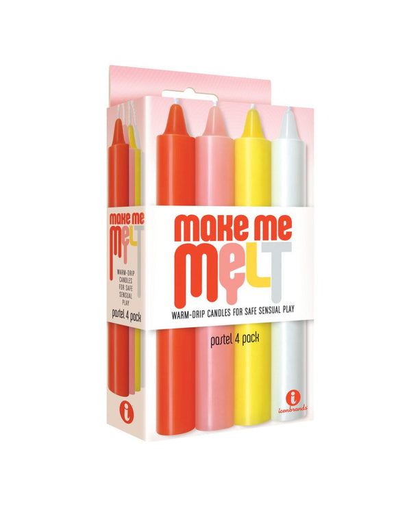 The 9&039;s Make Me Melt Sensual Warm - Drip Candles 4 Pack - Pastel - TruLuv Novelties