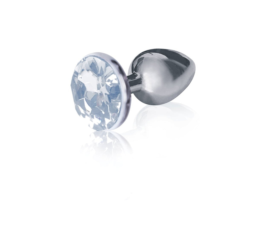 The 9&039;s the Silver Starter Bejeweled Stainless Steel Plug - Diamond - TruLuv Novelties