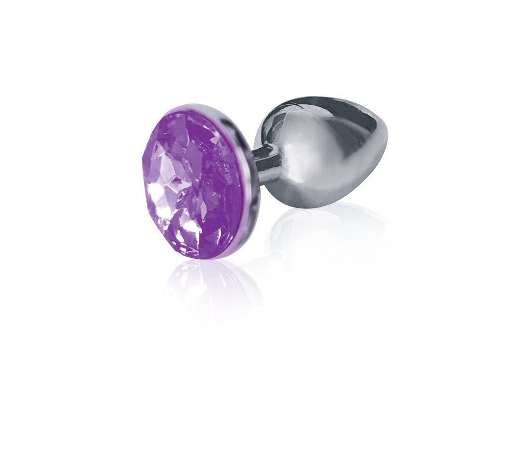 The 9&039;s the Silver Starter Bejeweled Stainless Steel Plug - Violet - TruLuv Novelties