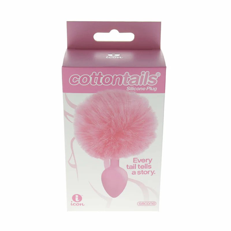 The 9's Cottontails Sioicone Bunny Tail Butt Plug Pink - TruLuv Novelties
