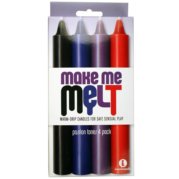 The 9's, Make Me Melt Sensual Warm - Drip Candles, 4 Pack, Passion Tones - TruLuv Novelties