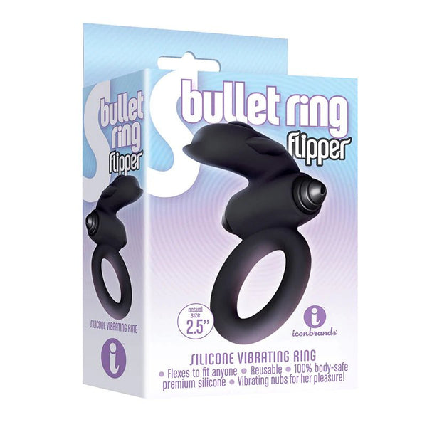 The 9's, S - Bullet Ring - Flipper, Silicone - TruLuv Novelties