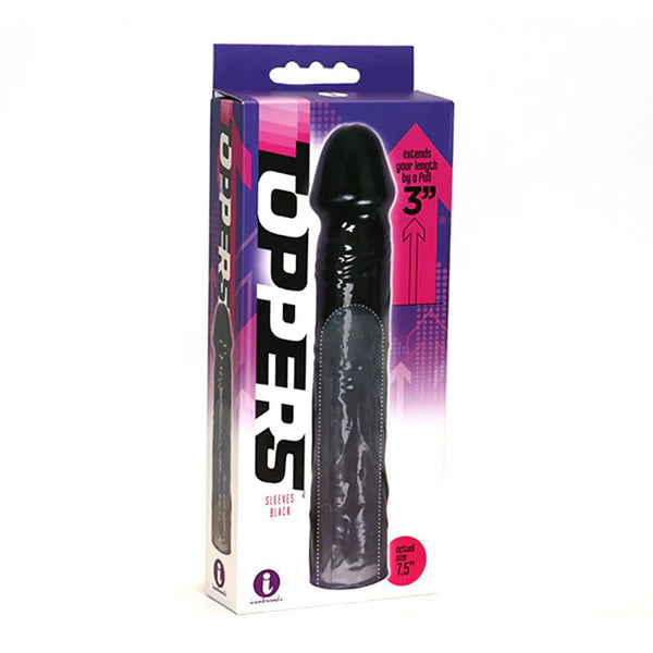 The 9's, Toppers - Black, Extender Sleeve - TruLuv Novelties
