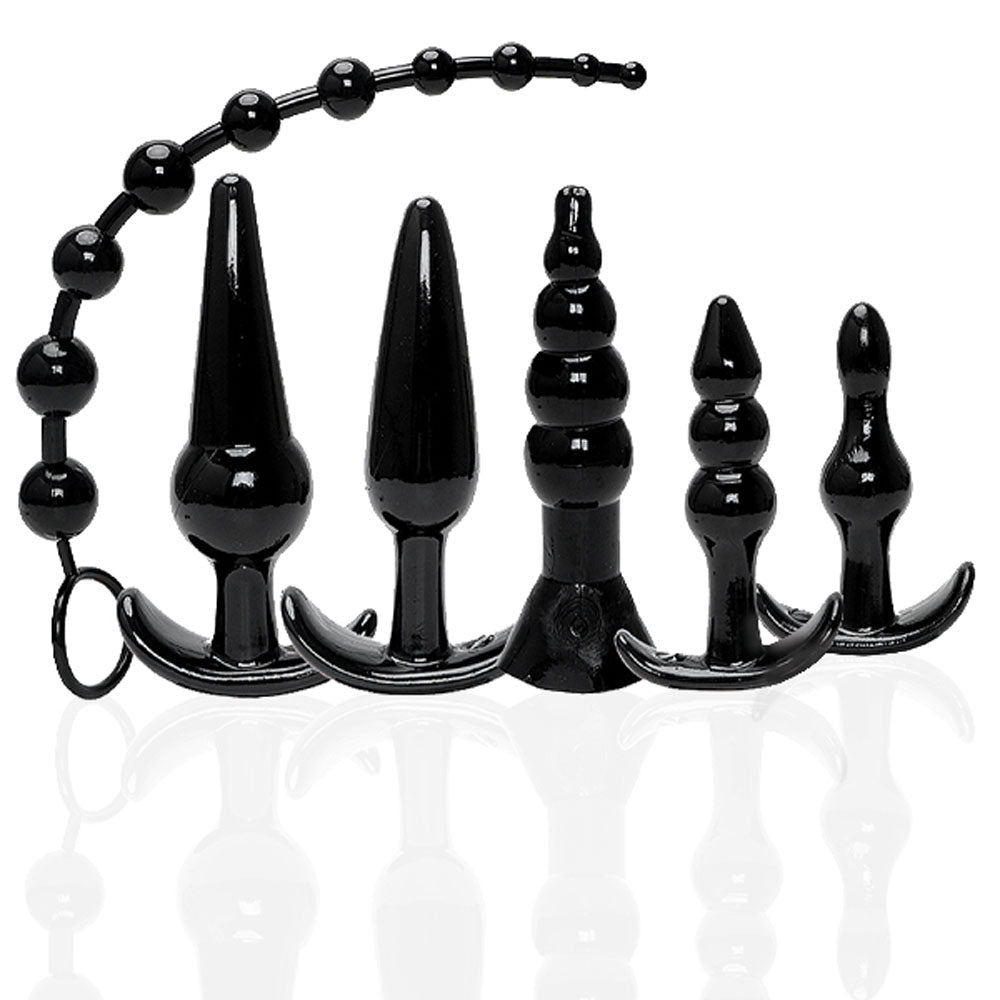 The 9's Try-Curious Anal Plug Kit - Black - TruLuv Novelties