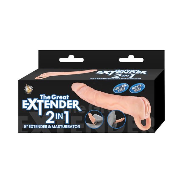 The Great Extender 2 - in - 1 Extender & Masturbator 8 in. - TruLuv Novelties