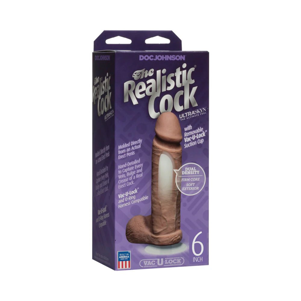 The Realistic Cock - UR3 - 6 Inch Brown - TruLuv Novelties