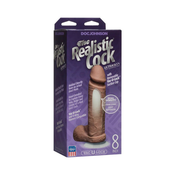 The Realistic Cock - UR3 - 8 Inch Brown - TruLuv Novelties