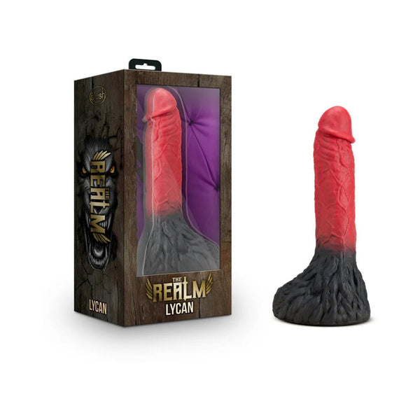The Realm Lycan 10.5 in. Silicone Lock On Fantasy Werewolf Dildo Red - TruLuv Novelties
