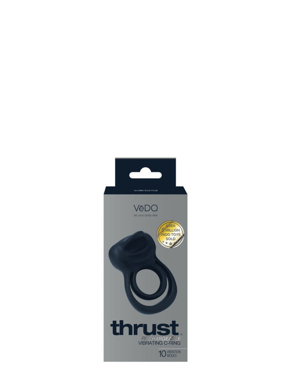 Thrust Rechargeable Dual C - Ring - Black - TruLuv Novelties