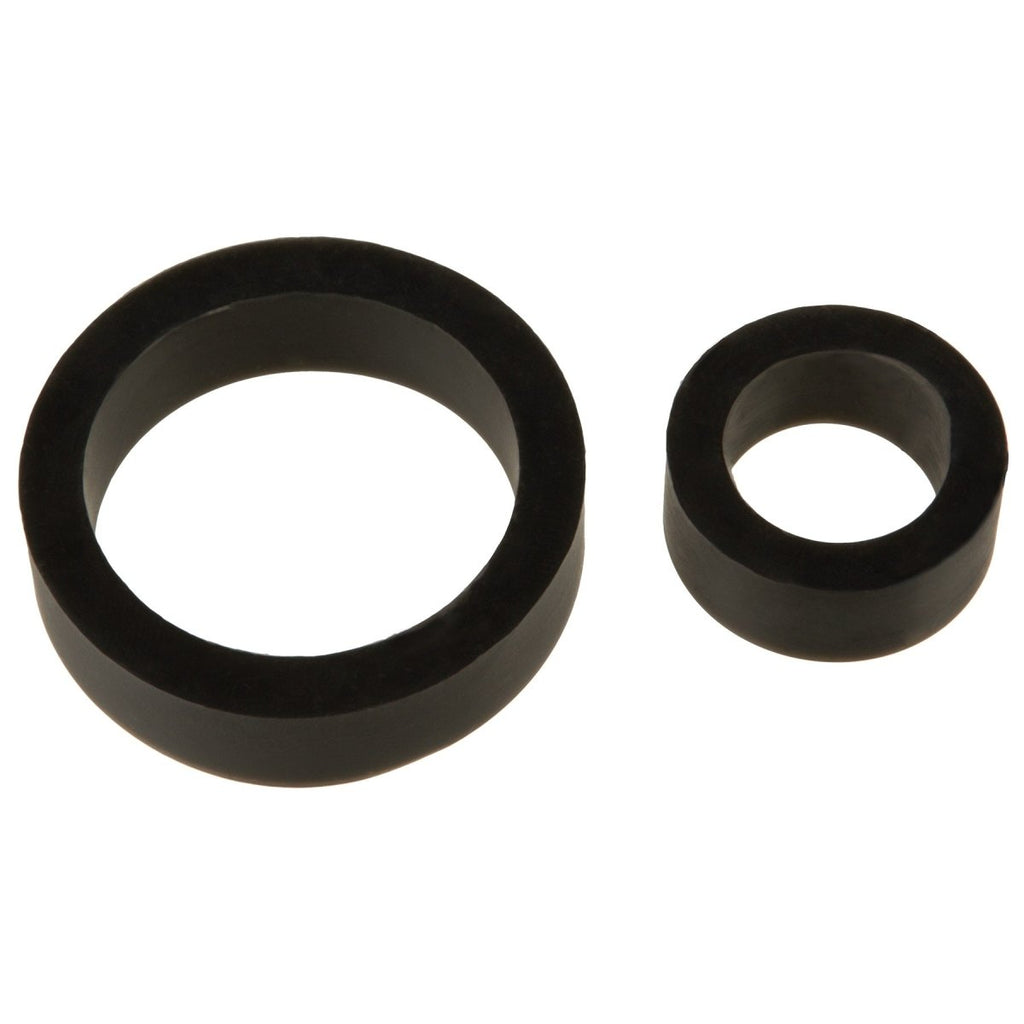 Titanmen Cock Ring Platinum Silicone Double Pack - Black - TruLuv Novelties