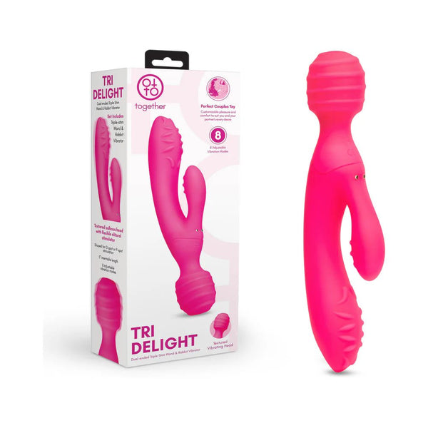 Together Tri Delight Dual - Ended Triple Stim Wand & Rabbit Vibrator - TruLuv Novelties