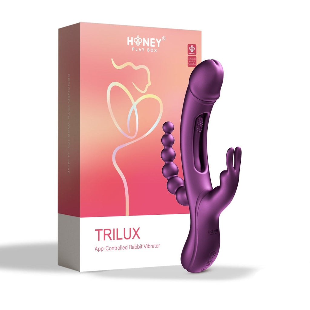 Trilux - App Controlled Rabbit Vibrator - Purple - TruLuv Novelties