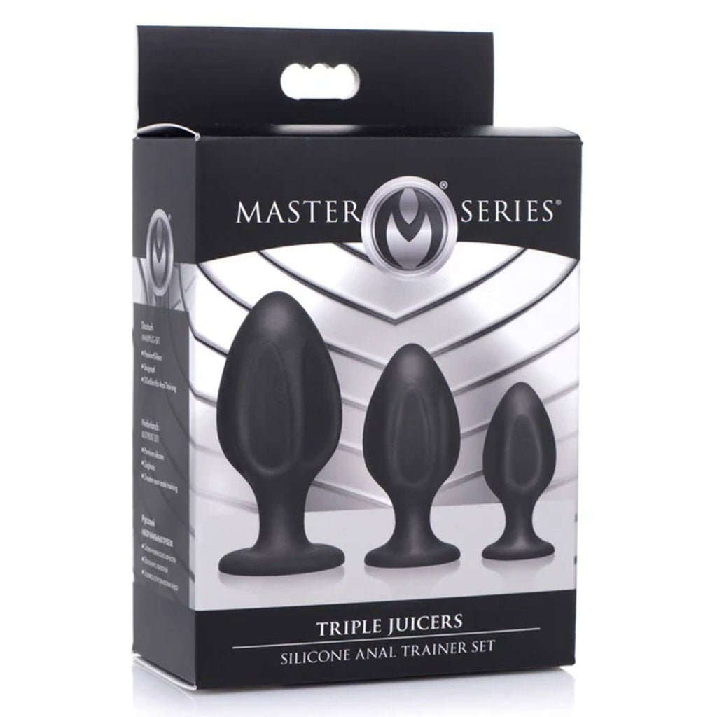 Triple Juicers Silicone Anal Trainer Set - Black - TruLuv Novelties