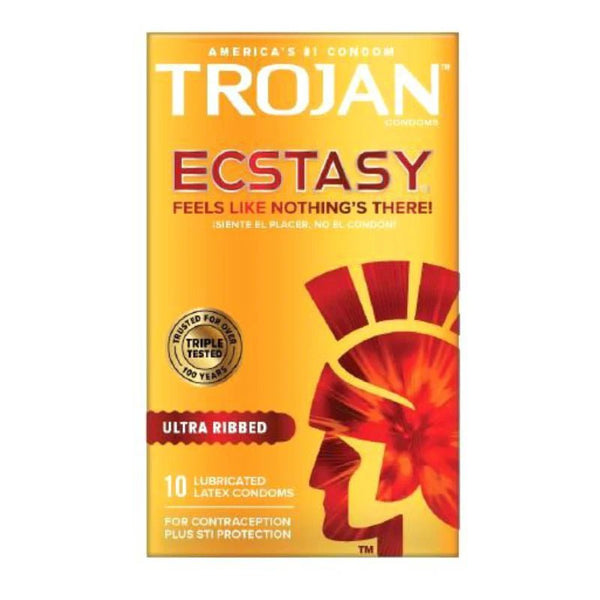 Trojan Ecstasy Ultra Ribbed Condoms with UltraSmooth Lubricant - TruLuv Novelties