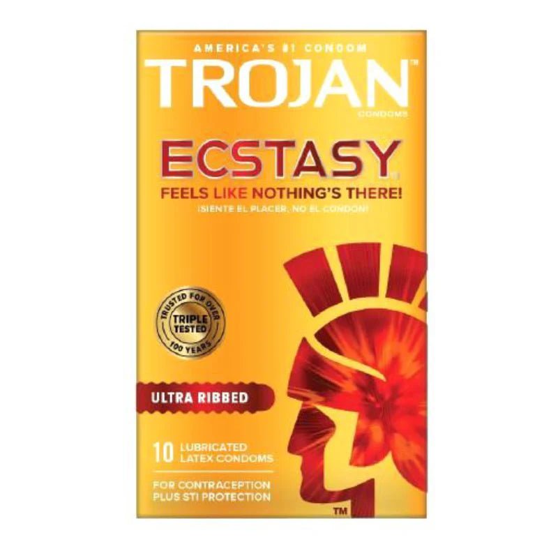 Trojan Ecstasy Ultra Ribbed Condoms with UltraSmooth Lubricant - TruLuv Novelties