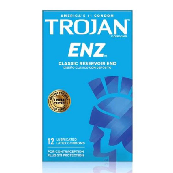 Trojan - Enz Lubricated Condoms 12 - Pack - TruLuv Novelties
