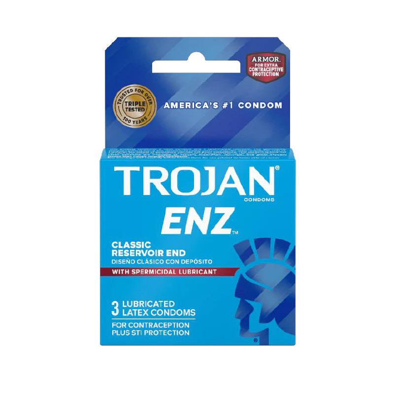 Trojan - Enz with Spermicidal Lubricant 3 - Pack - TruLuv Novelties